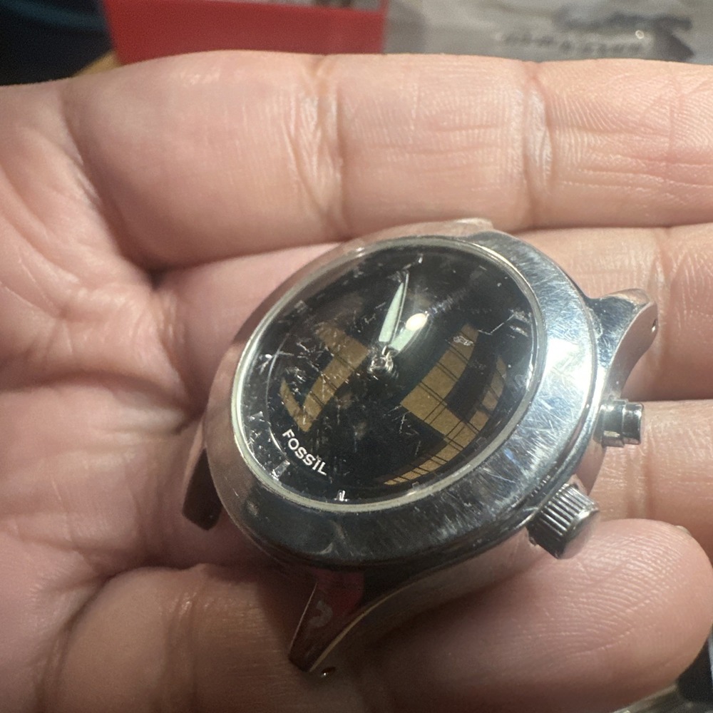 Working Vtg Fossil Big Tic Women 32mm Quartz Watch New Batteries Runs Rare - Picture 7 of 9